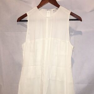 Lewit White MIDI Dress | Sleeveless Lined A-Line Dress | Size 4